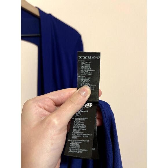 NWT Reiss Bailey Plunge Wrap Maxi Dress in Cobalt Blue Women's Size 4 - Picture 11 of 13